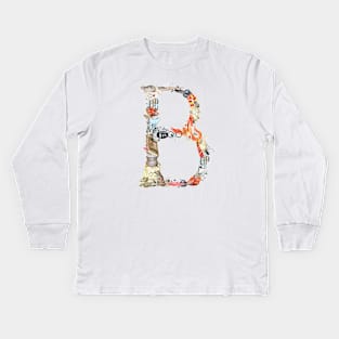 Magical letter B, Monogram,Custom Letter Print, Initials Kids Long Sleeve T-Shirt